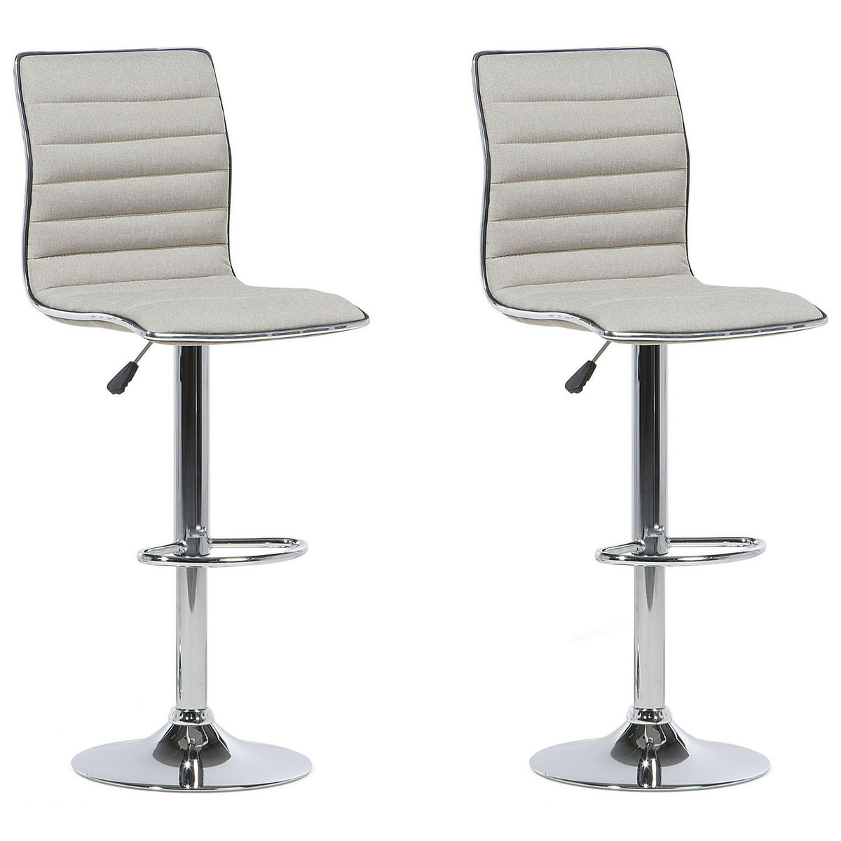 BARHOCKER 2er-Set Polsterbezug Beige Lucerne - Beige, Textil/Metall (40/116/39cm) - Beliani