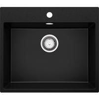 SPÜLBECKEN Riga, 2-er set Schwarz 58/50 cm 1 Becken + Ablauf-Set ab 60er Unterschrank - Chromfarben/Schwarz, Kunststoff (58/20/50cm) - Primagran