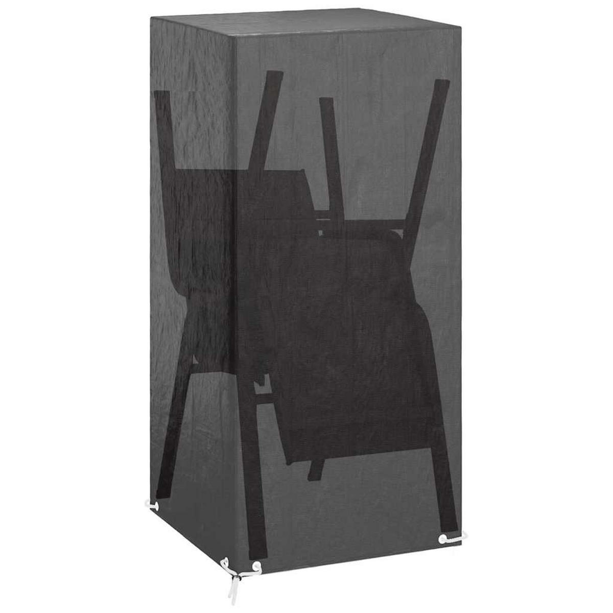 ABDECKUNG Für Gartenstuhl 8 Ösen 75/70/140 Cm Polyethylen - Schwarz, Kunststoff (70/75/140cm) - vidaXL