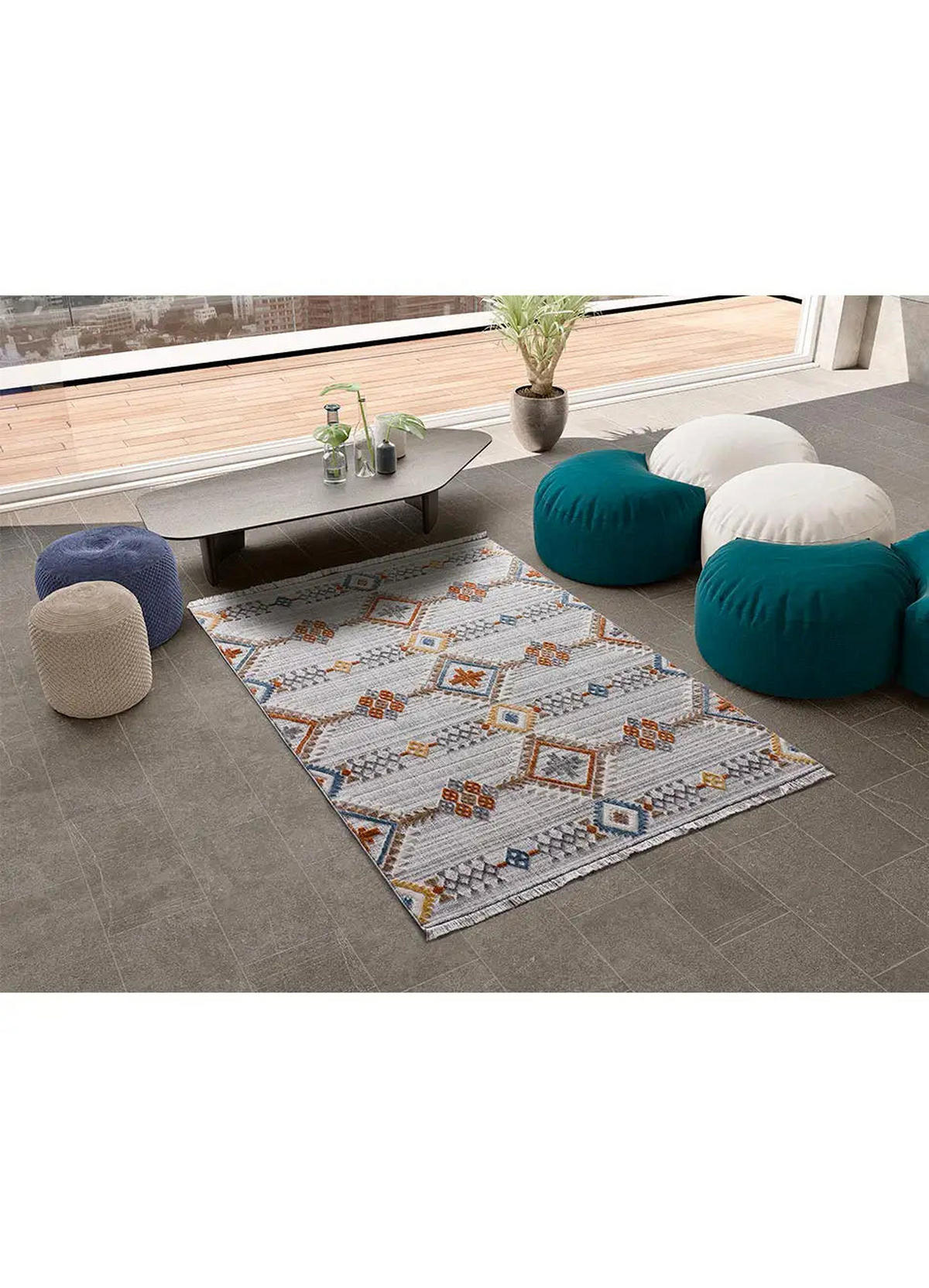 WEBTEPPICH Mehrfarbig Broadway 155/230 cm - Multicolor/Grau, Naturmaterialien/Textil (155/230cm) - Atticgo