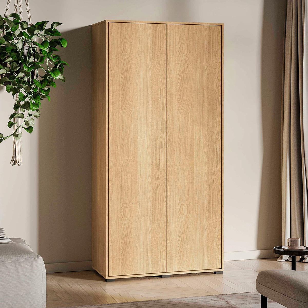 OMARA 2 vrati Nila Les - rjava, leseni material (92/190/52cm) - Petits-meubles