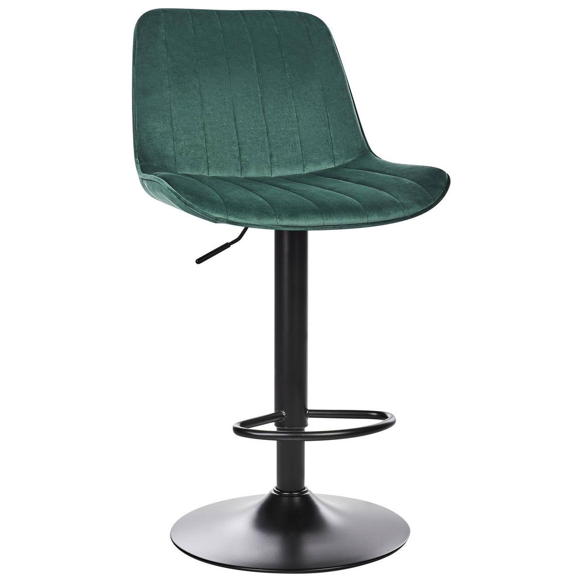 DREHHOCKER 2er-Set Samtstoff Smaragdgrün Dubrovnik - Schwarz/Grün, Textil (51/88/54cm) - Beliani