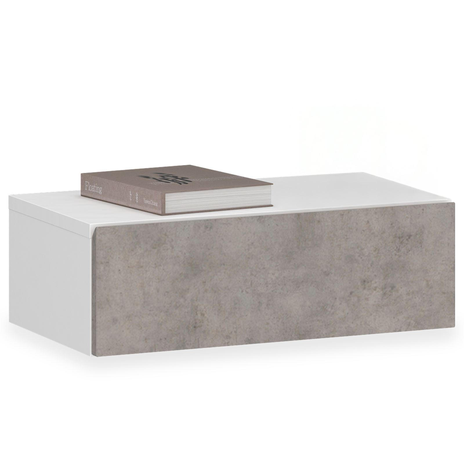 HÄNGENDER NACHTTISCH ANNE - Weiß/Grau, Holzwerkstoff (42/14/30cm) - CARO-Möbel