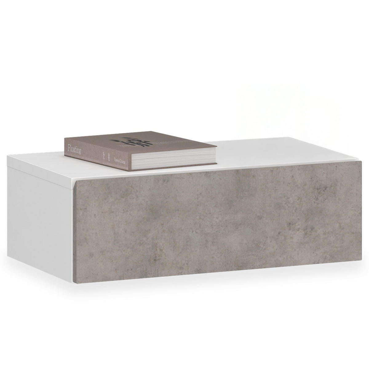 HÄNGENDER NACHTTISCH ANNE - Weiß/Grau, Holzwerkstoff (42/14/30cm) - CARO-Möbel