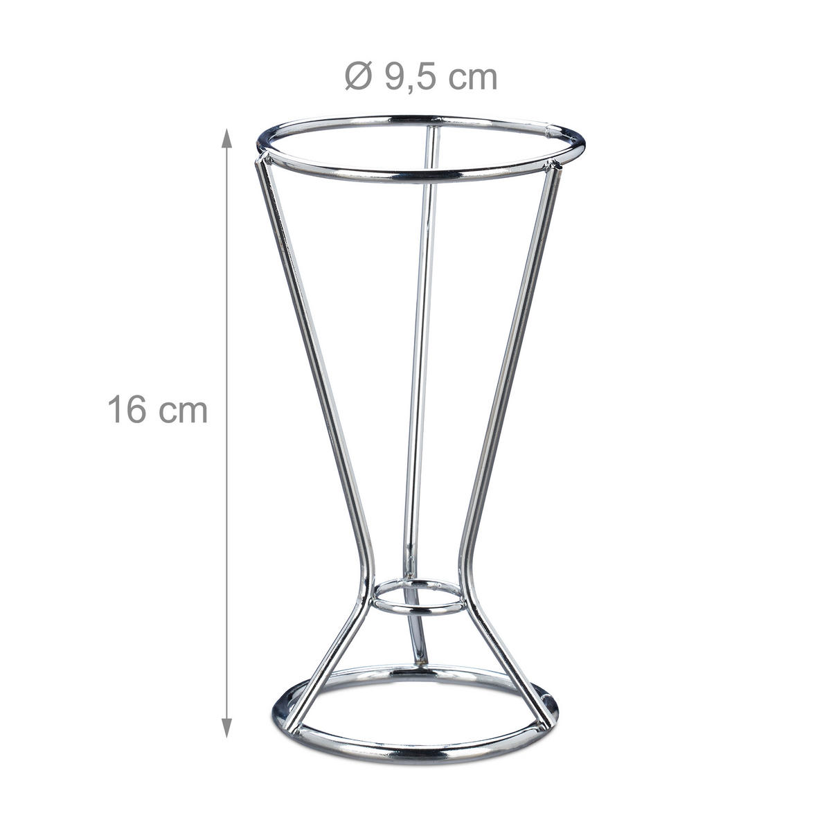 4XPOMMESHALTER - Silberfarben, Metall (9.5/16/9.5cm) - Relaxdays