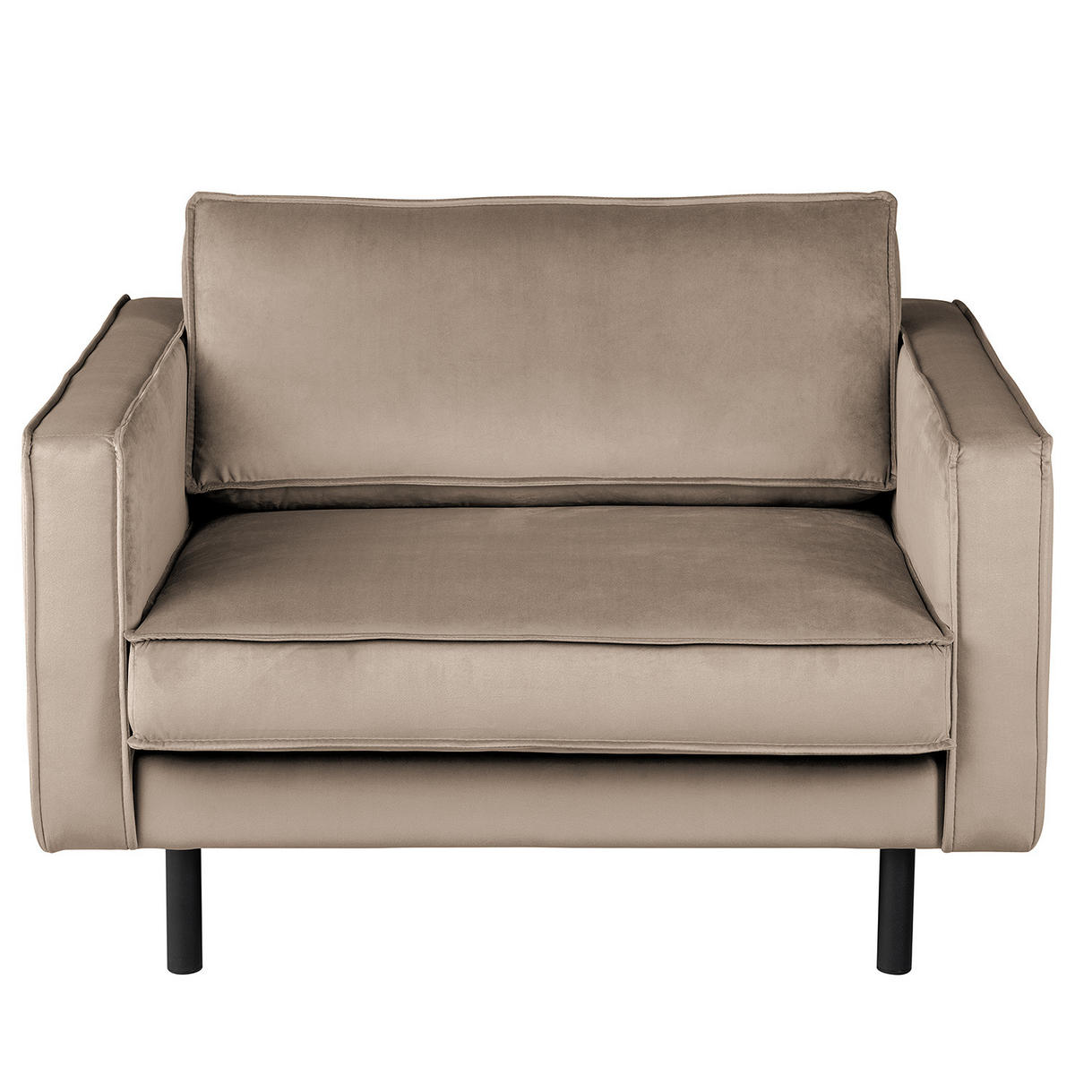 XL SESSEL - Beige/Schwarz, Textil/Metall (117/81/96cm) - home24