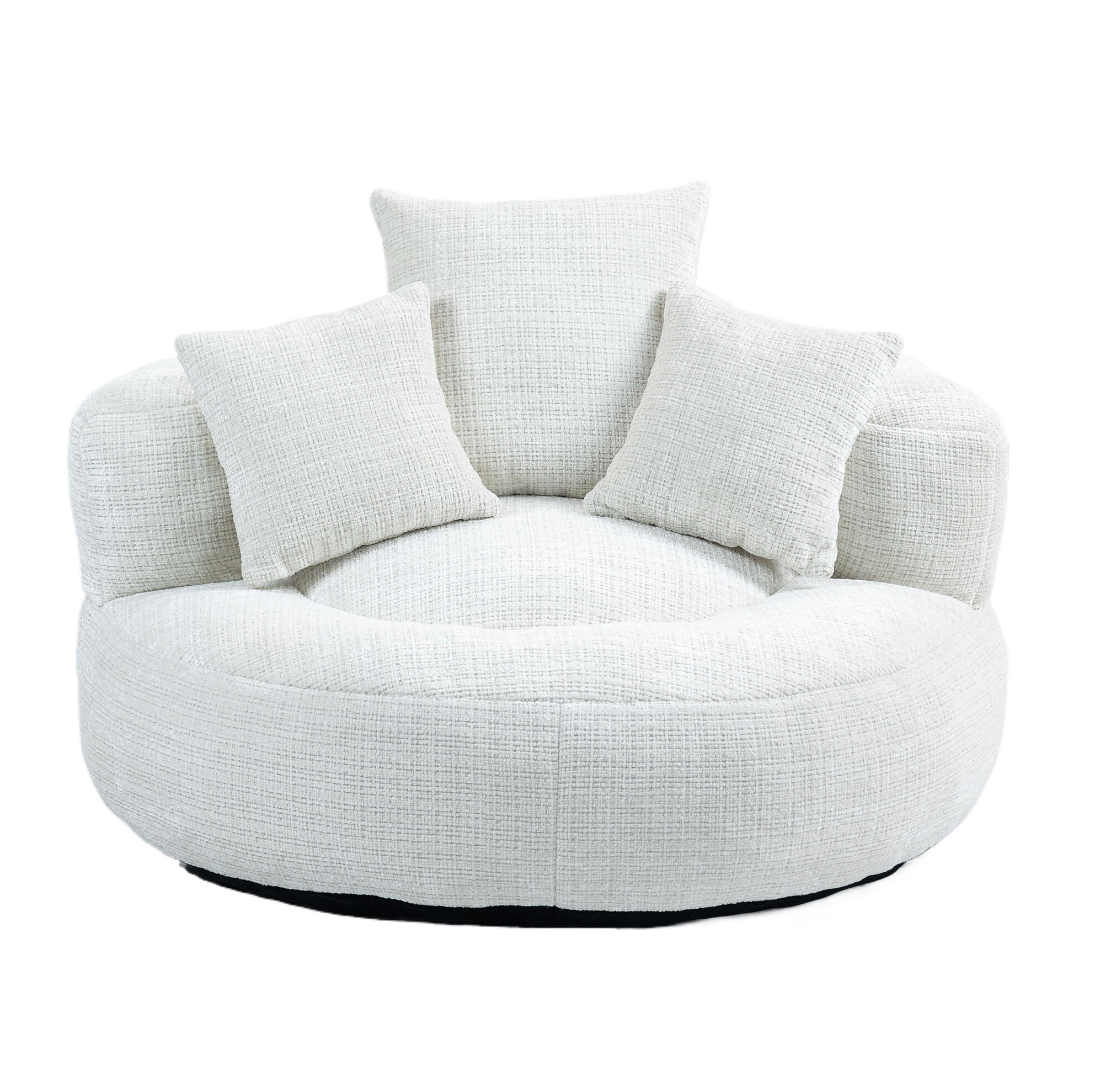 SESSEL 108/108/52 cm aus Chenille – weich gepolstert, bis 150 kg belastbar - Beige, Textil (108/52/108cm) - BEAOK