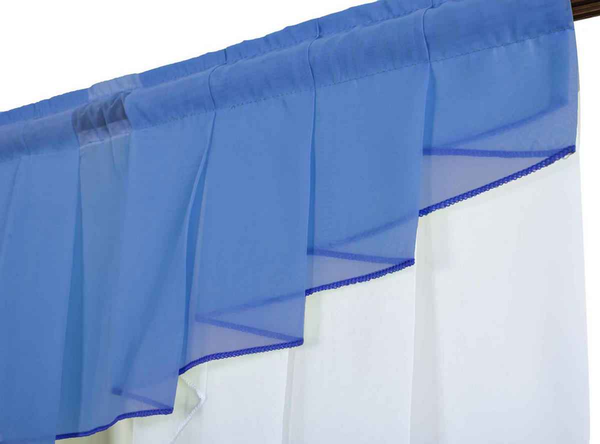 SCHEIBENGARDINE MEIßEN 100x100 cm Blau - Blau, Textil (100/100cm) - Gardinenbox