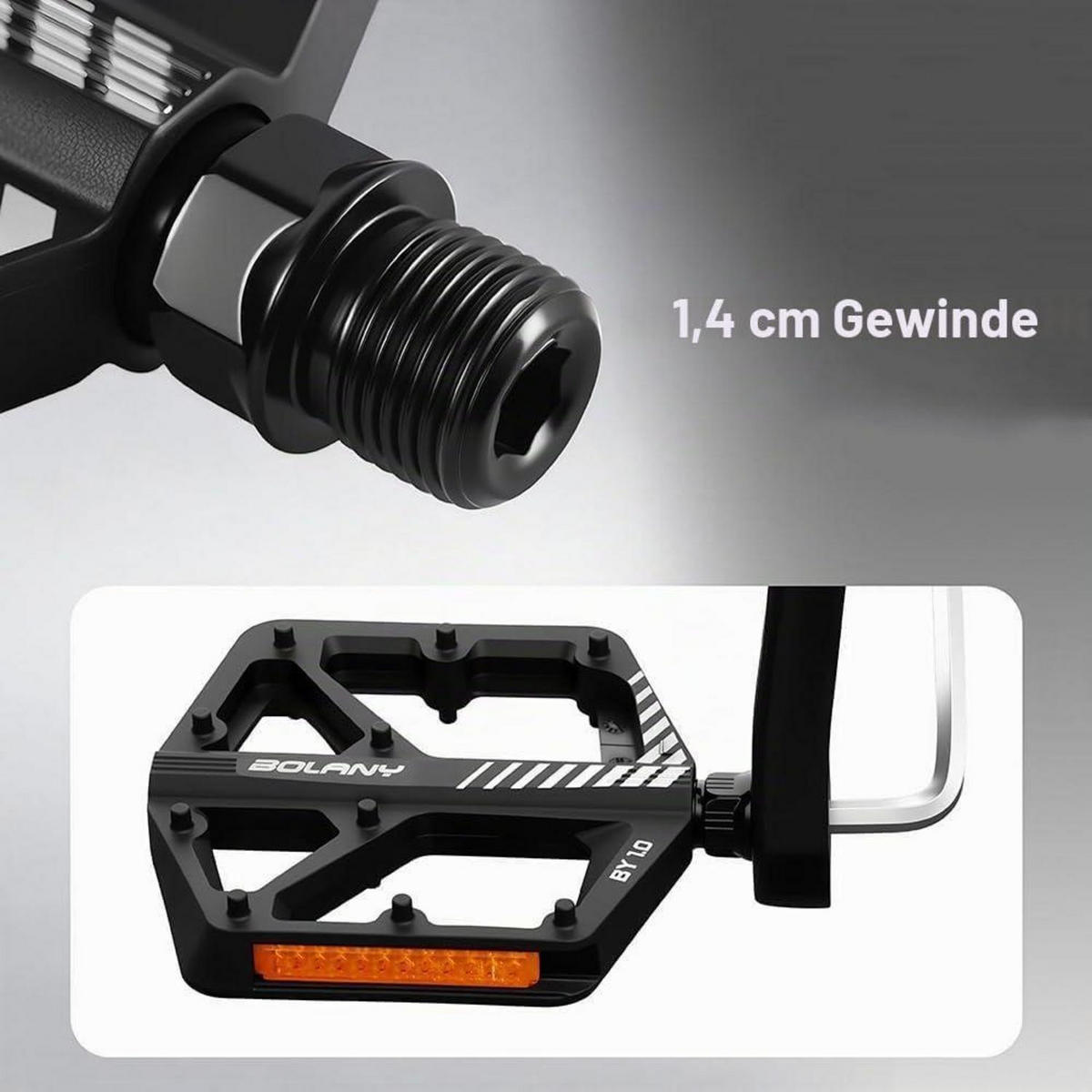 FAHRRADPEDALE HillMiles MTB Orange rutschfest 9/16 Zoll - Orange, Kunststoff (10.5/2.2/12.8cm)
