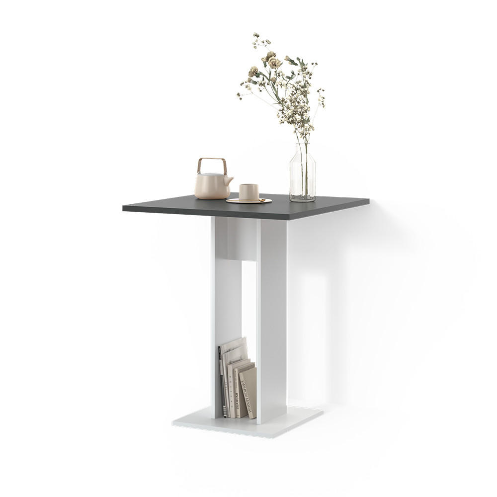 ESSTISCH Regusa Weiß/Anthrazit 65 x 78 cm - Anthrazit/Weiß, Holzwerkstoff (65/65/78cm) - Livinity®