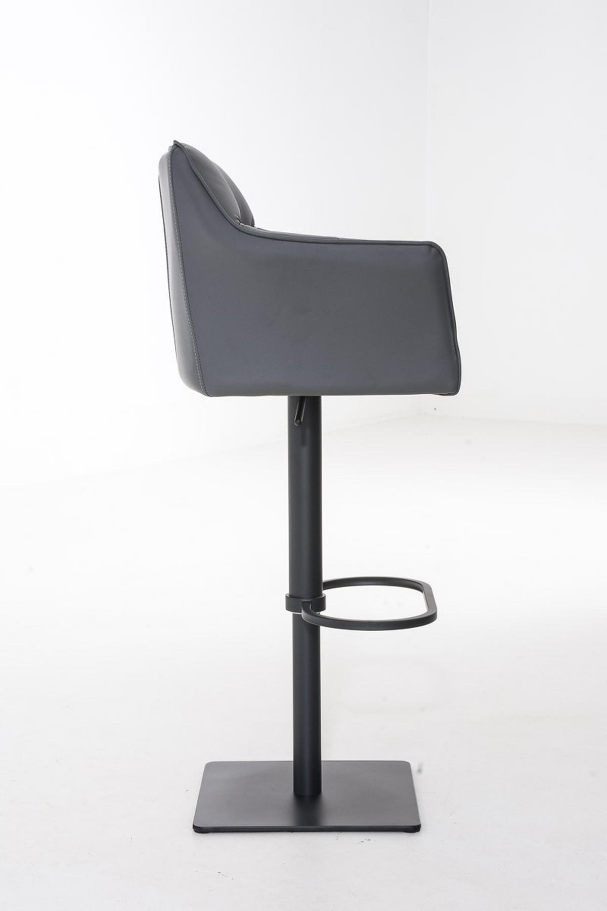 BARHOCKER Damaso 88x64x45 cm Grau - Grau, Leder (64/88/45cm) - furnicato