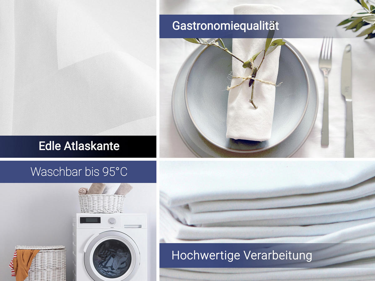 STOFFSERVIETTEN, 25er-Set, 40x40 cm, 100% Baumwolle, Weiß - Weiß, Textil (40/40cm) - Zollner