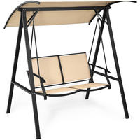 HOLLYWOODSCHAUKEL Beige - Beige, Metall (112/165/152cm) - COSTWAY