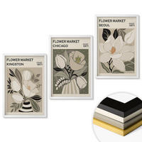 WANDBILDER 3er-Set - 40x60 cm Weißer Rahmen - Blumen Kingston Seoul Chicago Retro - Weiß, Kunststoff (40/60cm) - ArtPrintCave