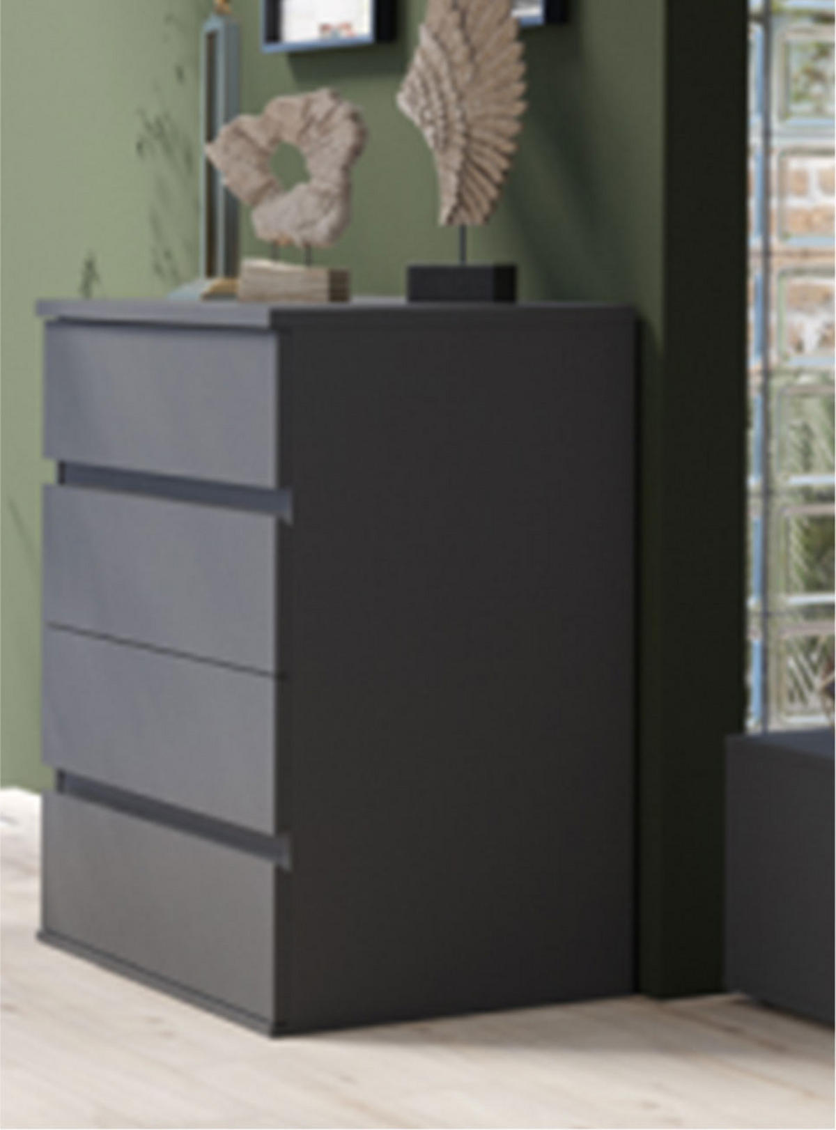 SCHUBLADENKOMMODE Fino graphit 91,5 / 42 / 85cm - Grau, Holz/Holzwerkstoff (92/85/42cm) - Feldmann-Wohnen