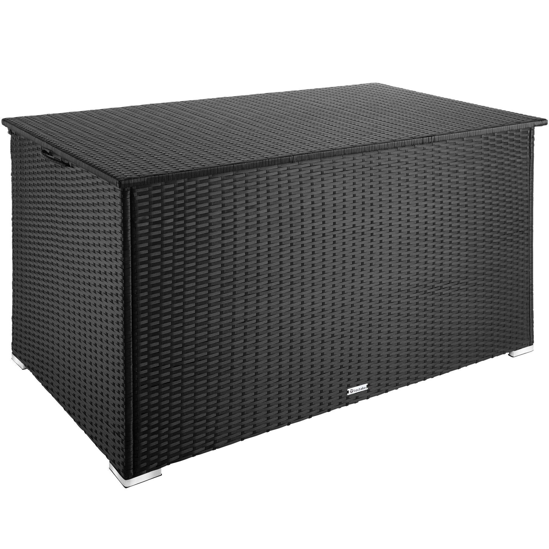 AUFLAGENBOX Oslo,145 x 82,5 x 79,5 cm,schwarz - Schwarz, Kunststoff (82.5/79.5/145cm) - tectake