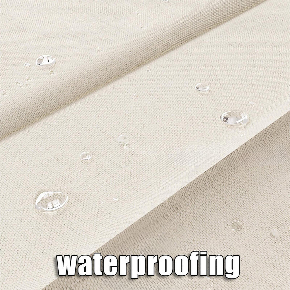 DUSCHVORHANG Beige 100 x 200 cm magnetisch Leinen faltbar wasserdicht schimmelresistent waschbar mit Haken - Beige, Textil (100/200cm) - MCBOSON