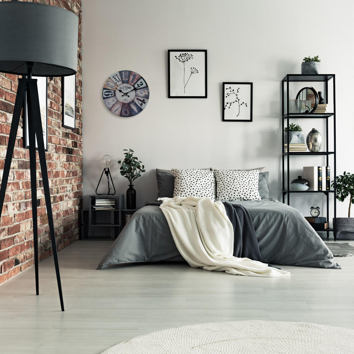 WANDUHR Grau 4/34/34 cm - Grau, Holzwerkstoff (4/34/34cm) - Mobili Rebecca