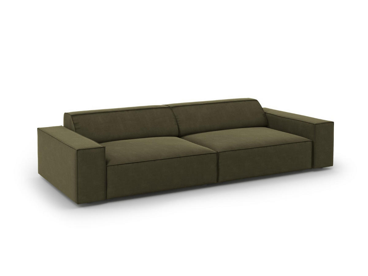 SOFA Jodie aus Samt grün 3 Sitzplätze - Grün, Textil (102/70/204cm) - Micadoni
