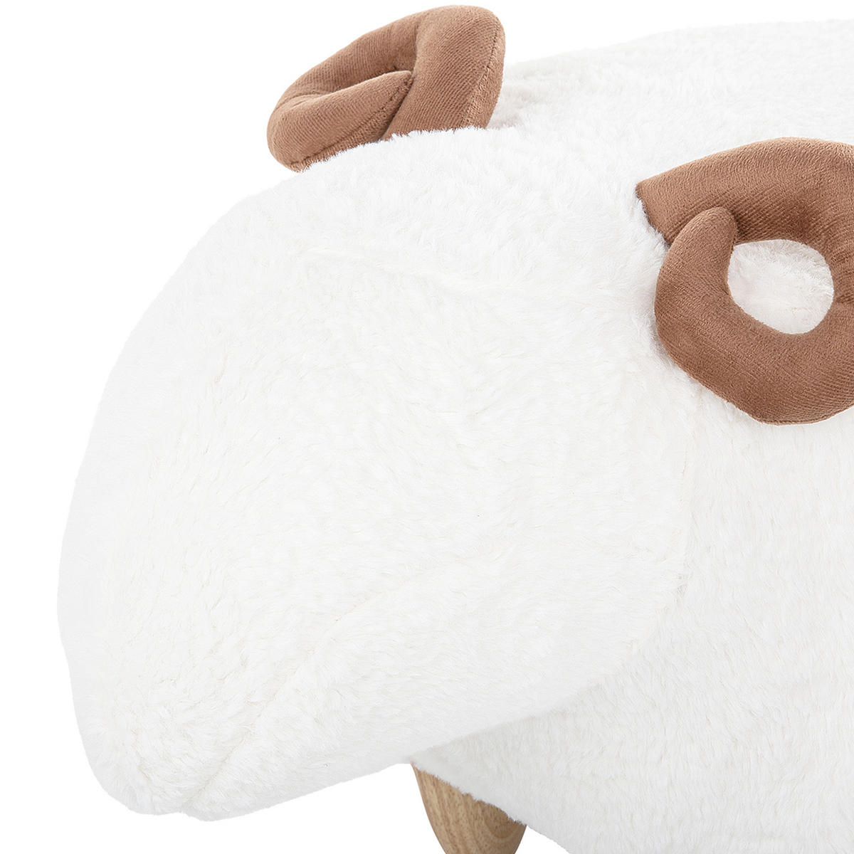 TIERHOCKER Lamb 34/61/36 cm - Weiß, Kunststoff/Textil (61/36/34cm) - Beliani
