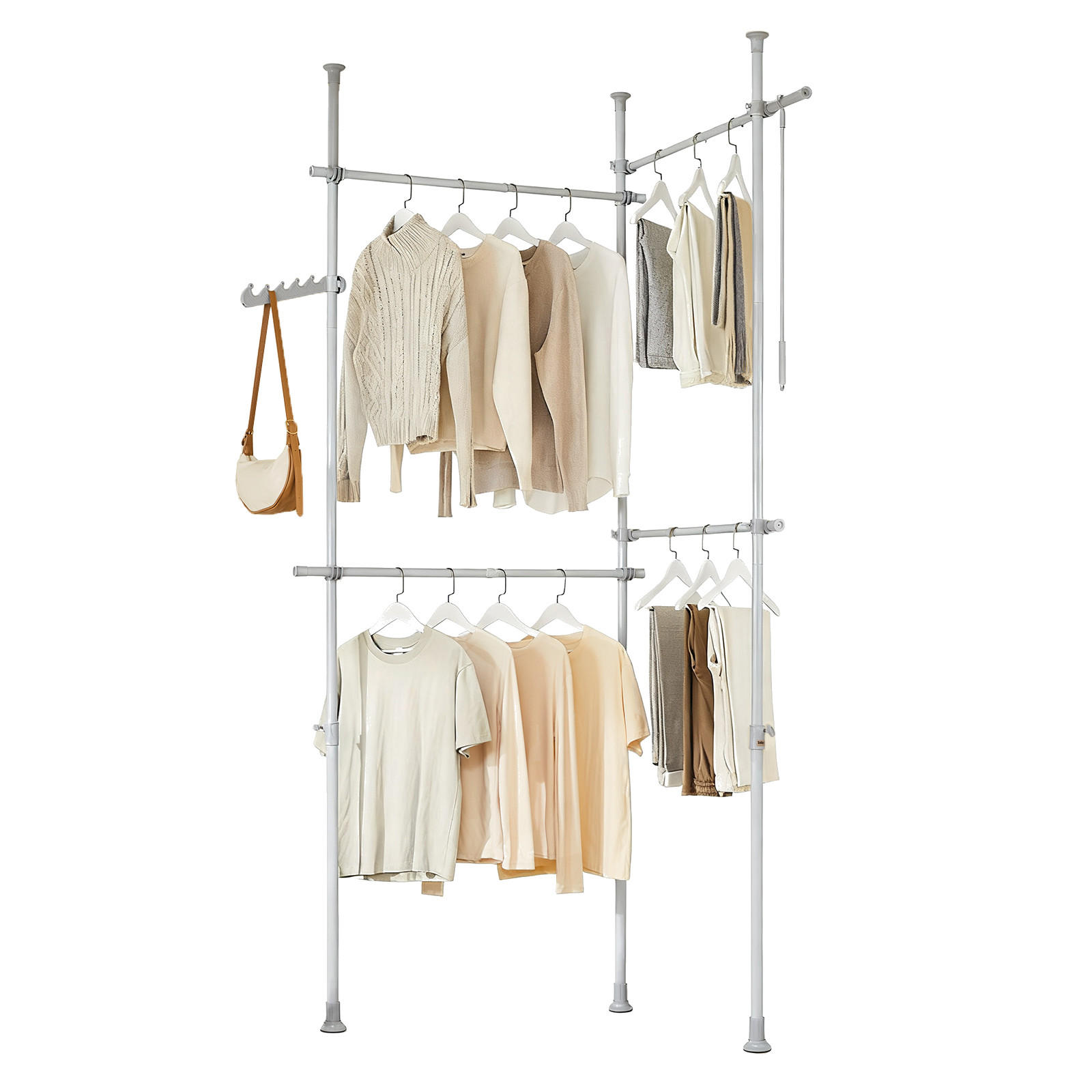 TELESKOP KLEIDERSTÄNDER Hellgrau - Grau, Kunststoff (226/285/3cm) - SoBuy