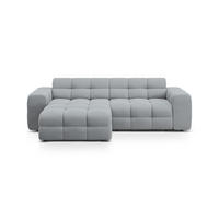 ECKSOFA links Kendal aus strukturiertem Stoff platin 4 Sitzplätze - Platinfarben, Textil (173/256cm) - Micadoni