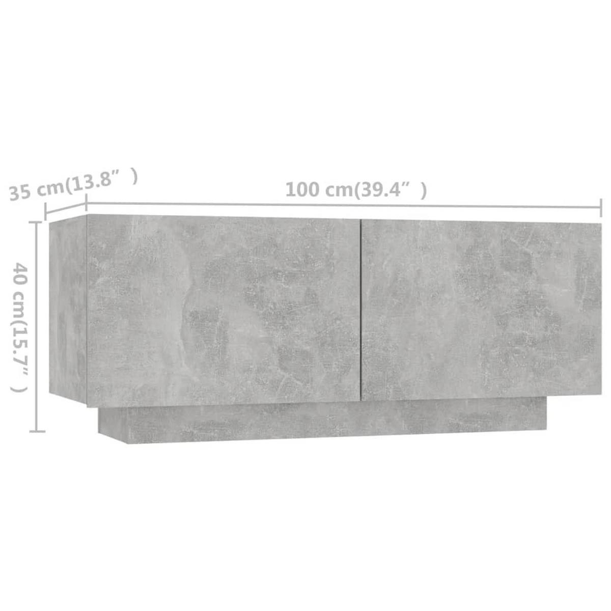 LOWBOARD mit Led-Leuchten 180/35/40 cm aus Holzwerkstoff in Betongrau - Hellgrau, Holz (180/40/35cm) - vidaXL