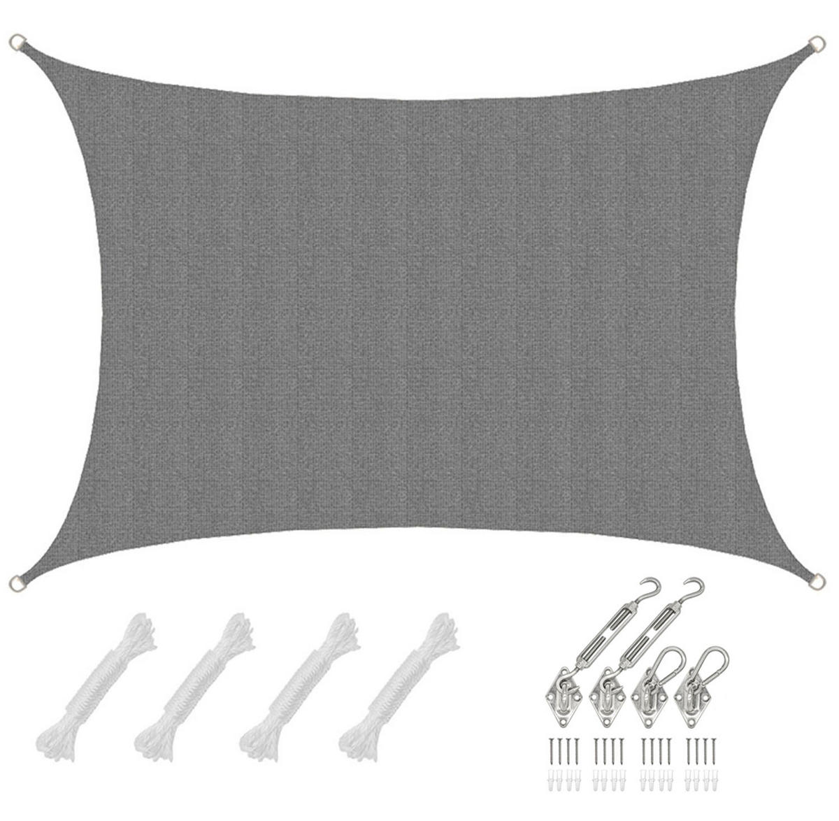 SONNENSEGEL Luftdurchlässig 400/300 cm Grau - Grau, Kunststoff (300/400cm) - Amanka