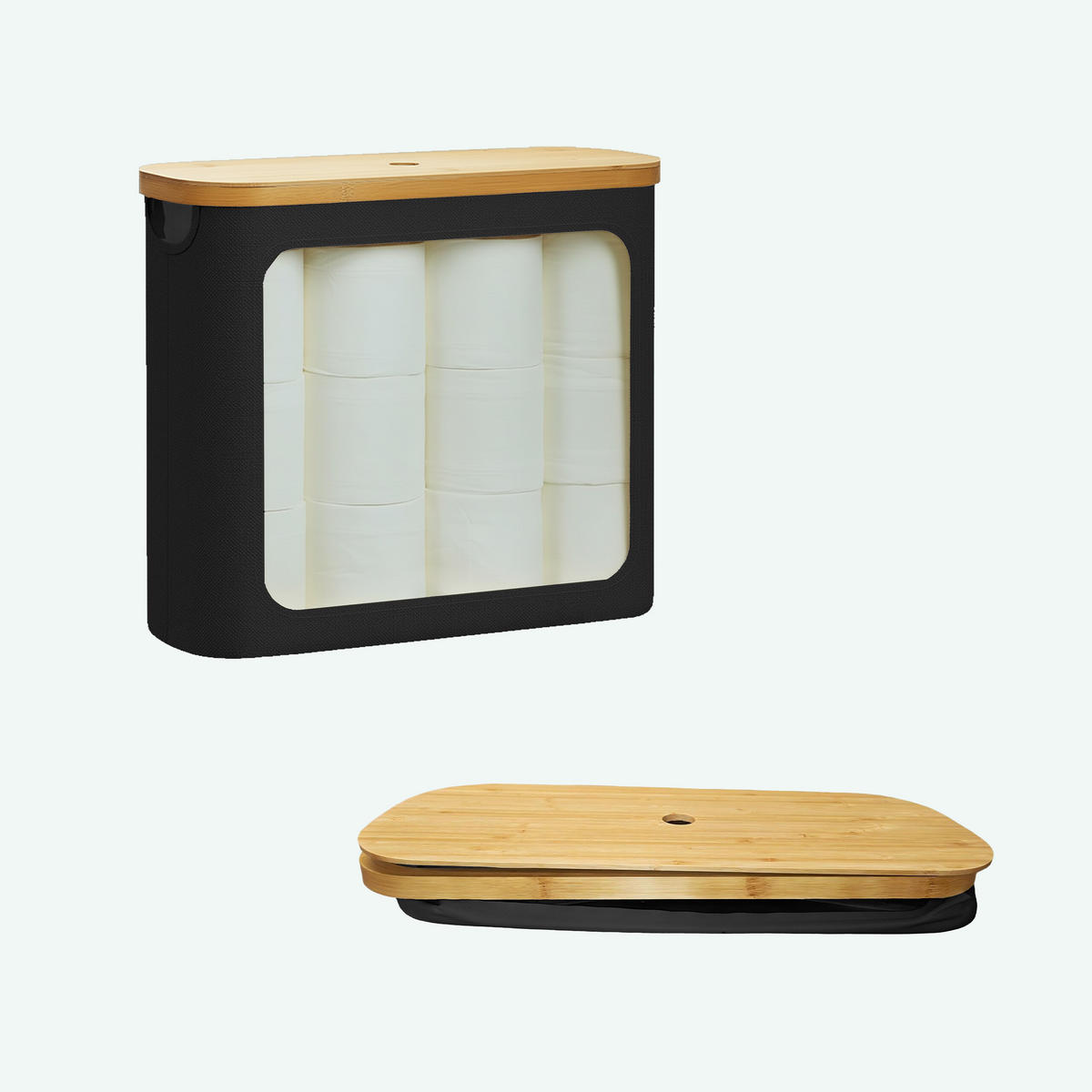 TOILETTENPAPIER-AUFBEWAHRUNG - Schwarz, Holz/Kunststoff (43/36/17cm) - Relaxdays