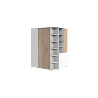 KLEIDERSCHRANK Joker in Weiß Eiche Sägerau - begehbarer Eckkleiderschrank - Weiß, Holzwerkstoff (124/199/148cm)