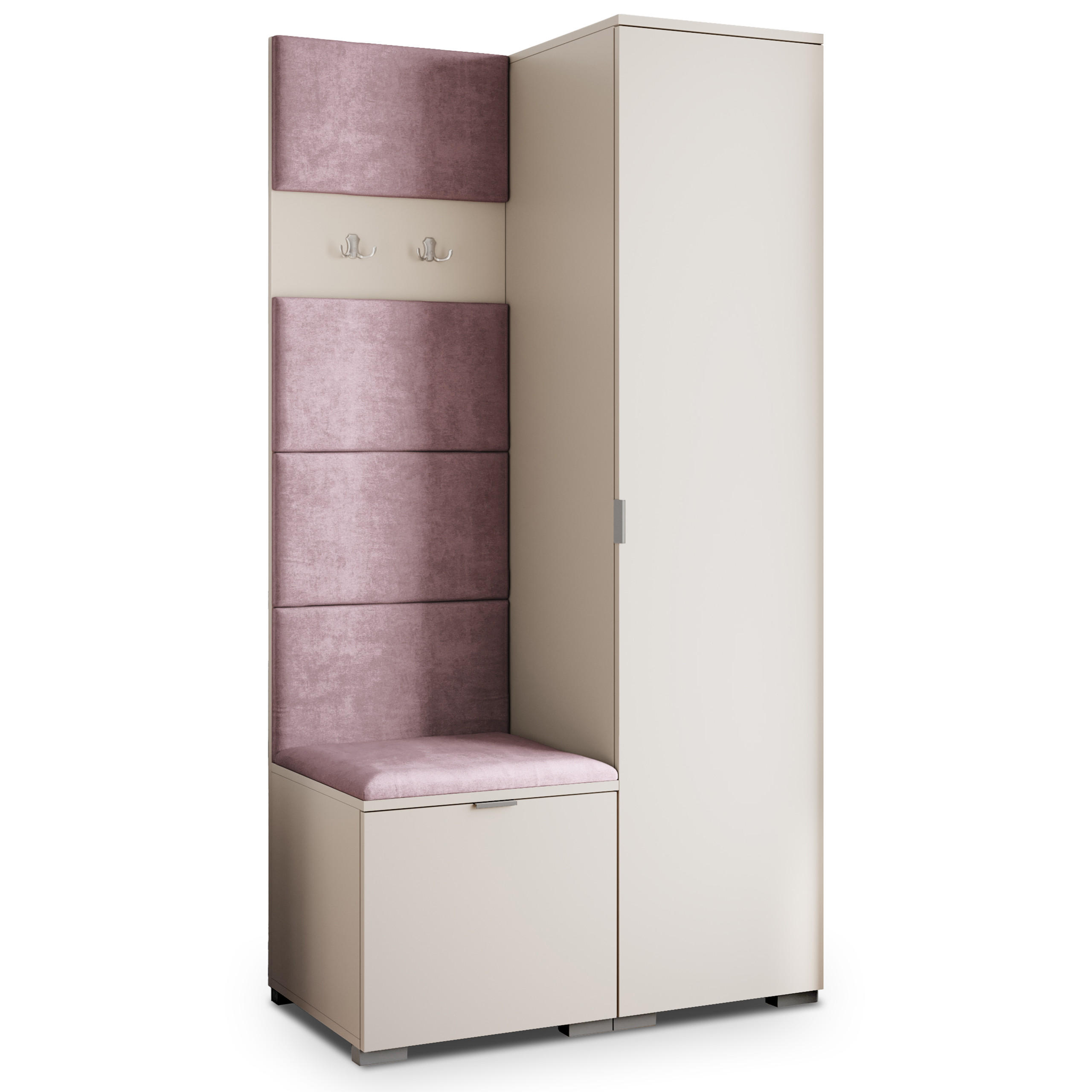 GARDEROBENSCHRANK LORI 95/181/51 cm Modern Garderobe-Set Kaschmir - Kaschmir/Lila, Holzwerkstoff (95/181/51cm) - MASSENO