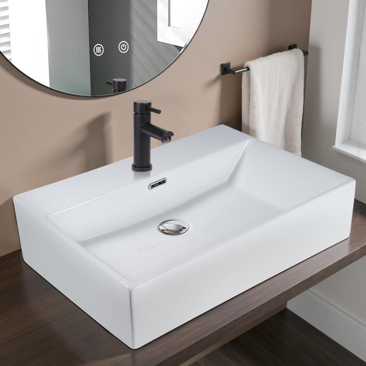 WASCHBECKEN Bayreuth II 51/42/15cm - Weiß, Keramik (42/15/51cm) - Nettlife