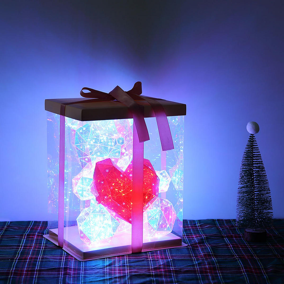 LED TISCHLEUCHTE Kristalloptik Rot - Rot, Kunststoff (23/19/30cm) - Globo Lighting