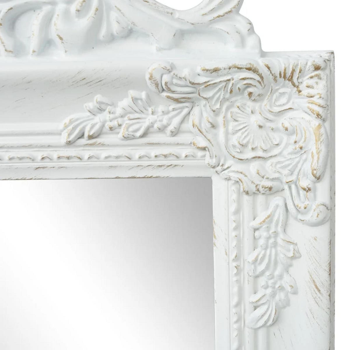 STANDSPIEGEL im Barock-Stil 160x40 cm Weiß - Weiß, Holz (40/160/1cm) - furnicato