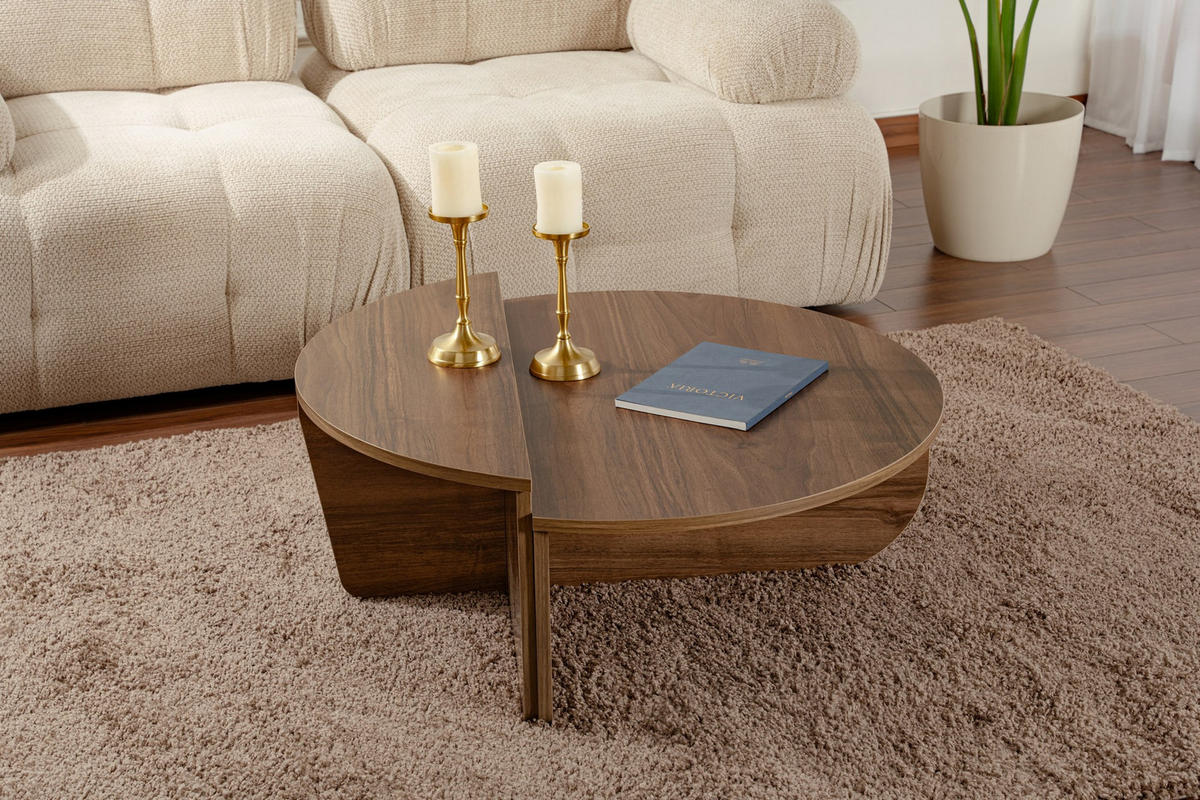 COUCHTISCH Orion Nussbaum - Nussbaumfarben, Holzwerkstoff (60/90/30cm) - Habitat Garten