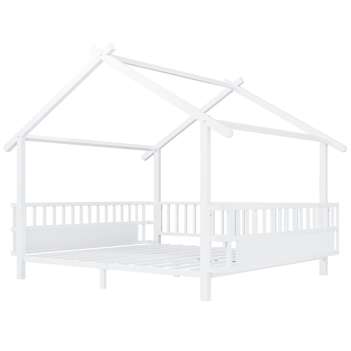 HAUSBETT 140x200 Metall Sicherheitsgitter Weiß - Weiß, Metall (140/200cm) - FLIEKS