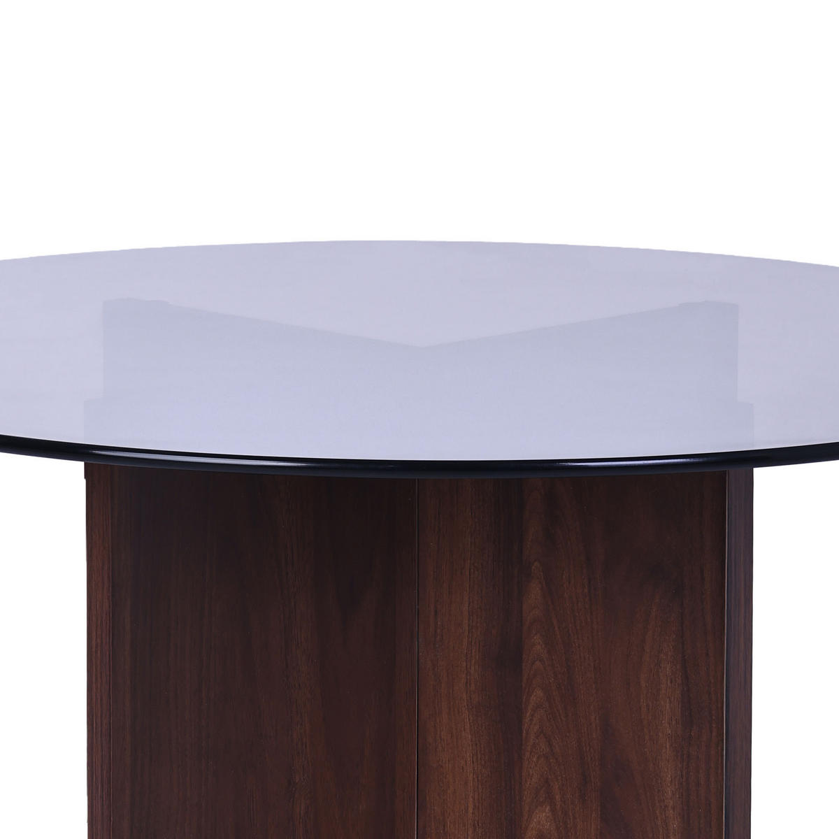 COUCHTISH GIULIA moderner aus schwarzem Glas in Walnuss - Braun, Holz (80/80/45cm) - Sicaan