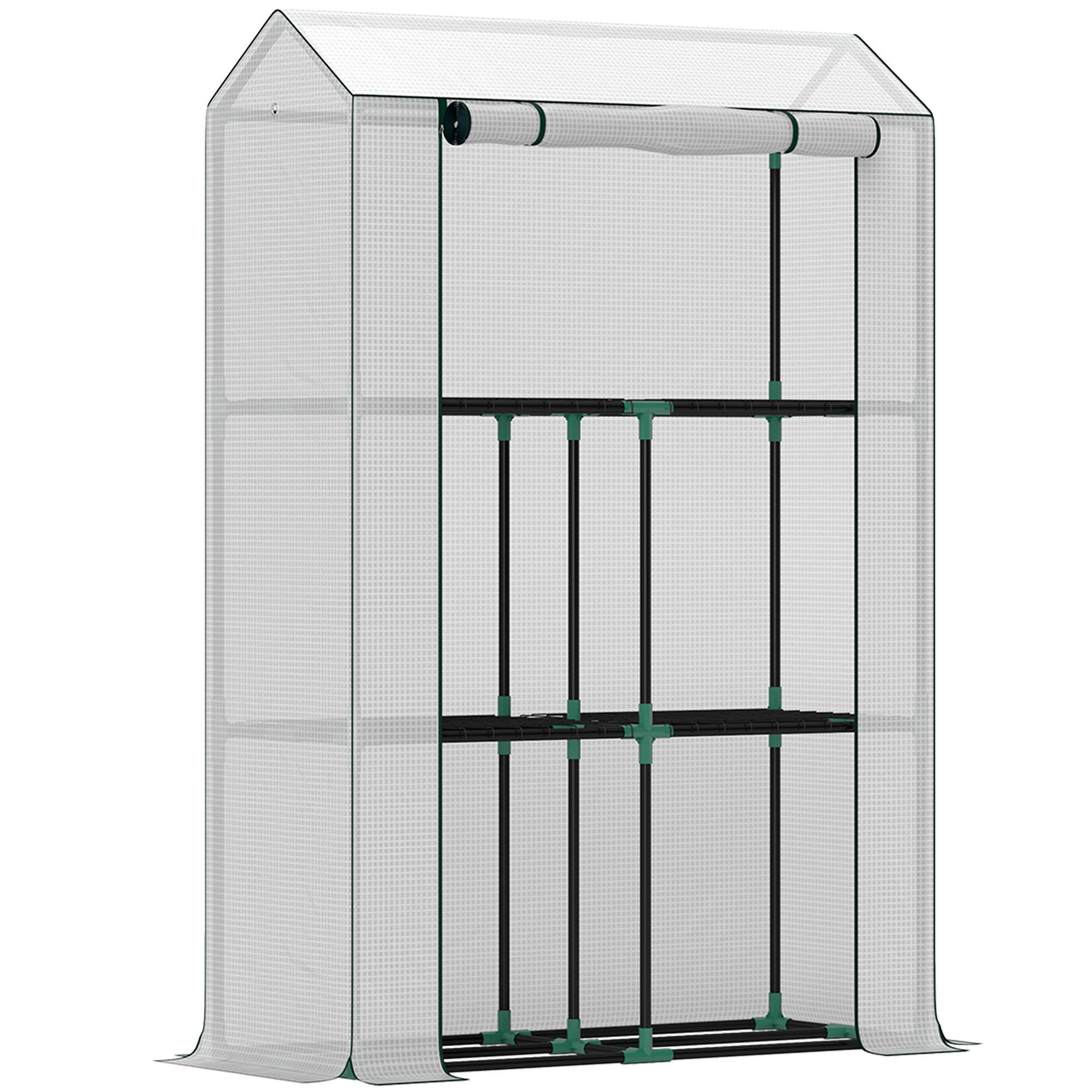 GEWÄCHSHAUS, 100L x 40B x 150H cm - Weiß, Kunststoff/Metall (40/150/100cm) - Outsunny