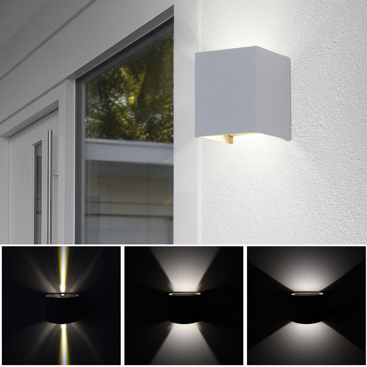 LED AUSSEN-WANDLAMPE Grau Verstellbar 5er Set - Grau, Metall (10/10/10cm)