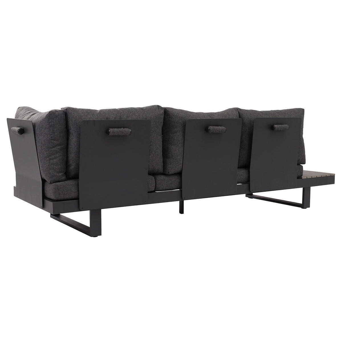 LOUNGEGRUPPE - 4-teilig - Aluminium / Webstoff - Anthrazit, Kunststoff/Textil - home24