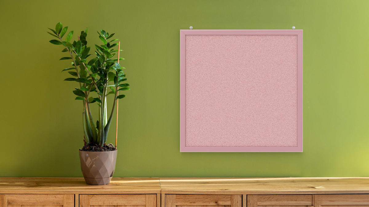 PINNWAND, Korktafel in Pink, 40x40 cm, Holzrahmen - Pink lackiert - Pink, Holz (40/40/1.5cm) - ALLboards