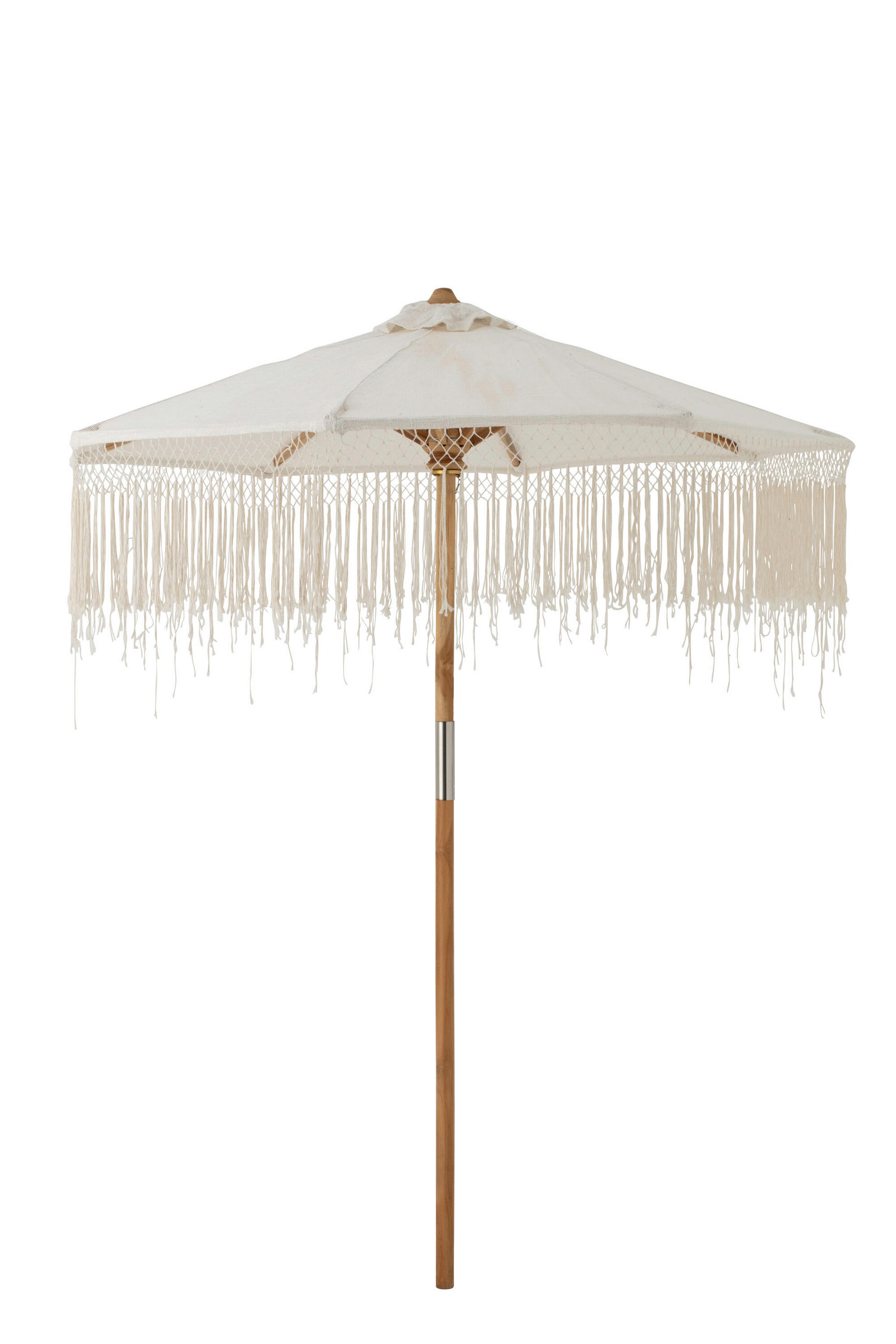 SONNENSCHIRM MAKRAMEE Beige - Beige, Holz (200/200cm) - J-Line