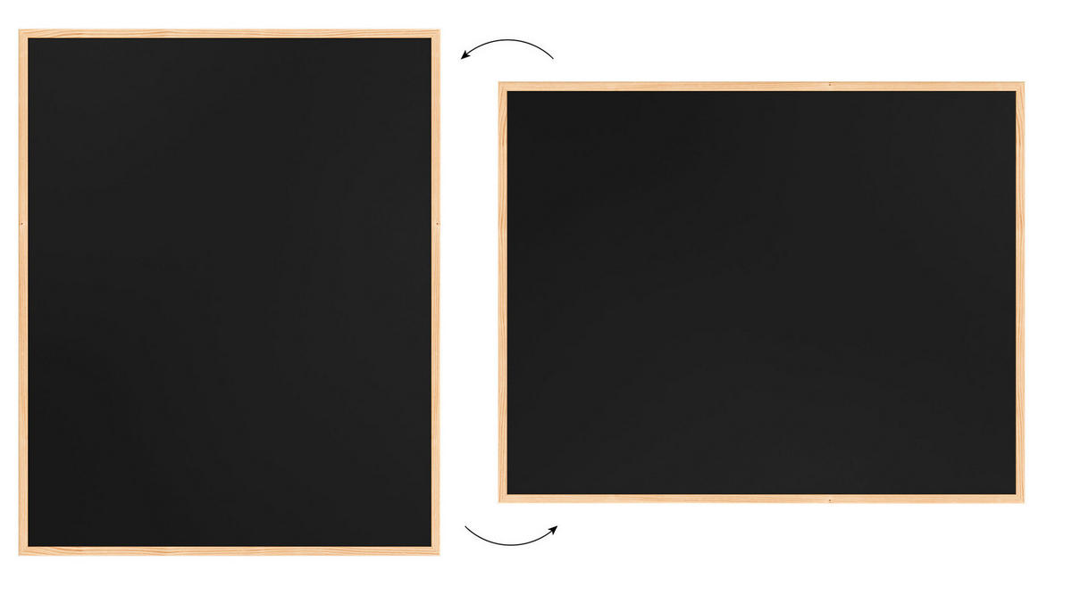 KREIDETAFEL 100x80 cm Schwarze magnetische Naturholzrahmen - Schwarz, Metall (10/80/1.5cm) - ALLboards