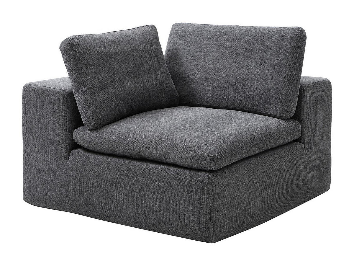 ECK-SESSEL links - Stoff Anthrazitgrau - CORTOLINE - Anthrazit, Textil (112/83/112cm) - Vente-Unique