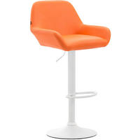 BARHOCKER 2er Set Prag Kunstleder weiß orange - Orange/Weiß, Kunststoff/Metall (51/109/52cm) - TPFLiving