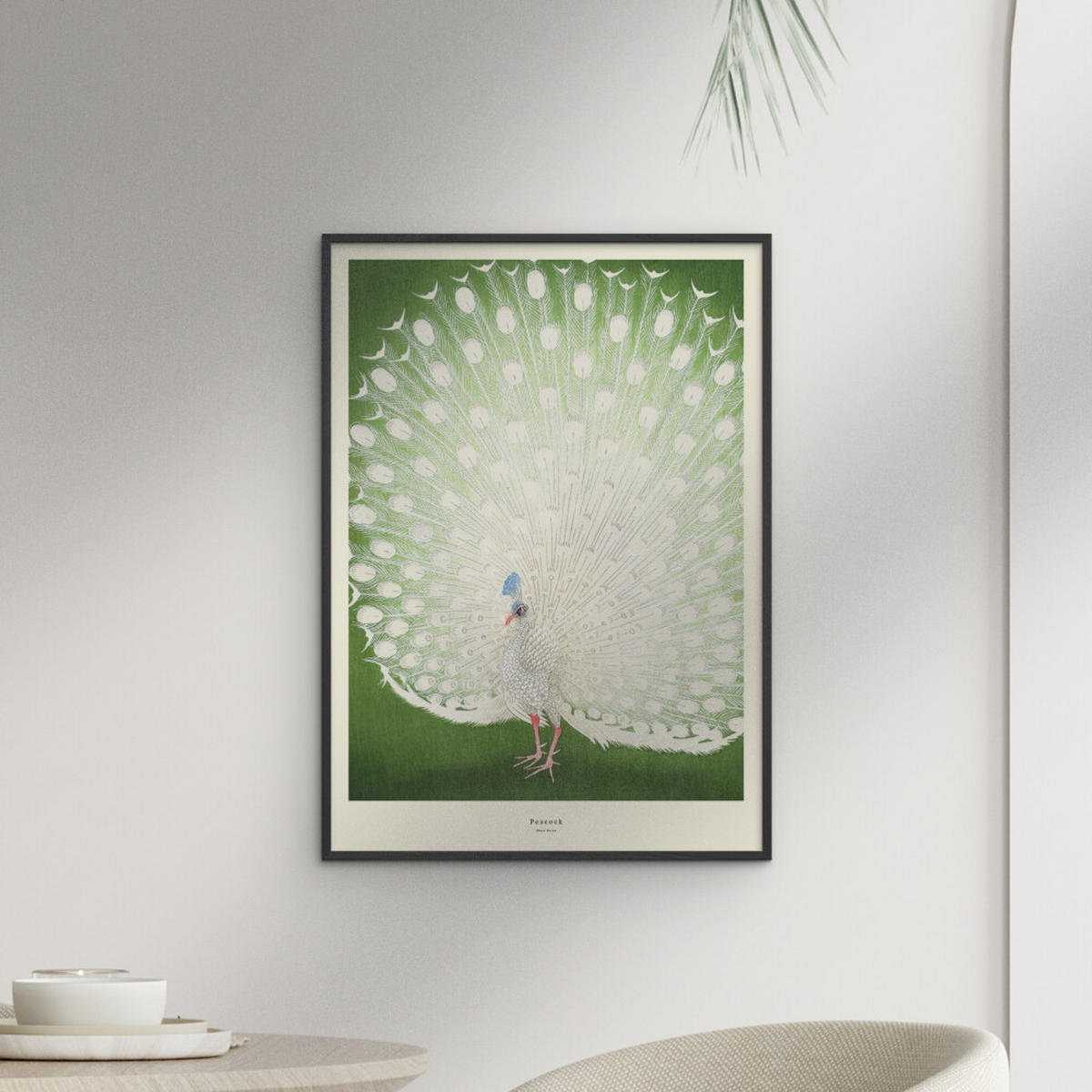 POSTER mit Rahmen A.P. Atelier - Peacock - Schwarz/Grün, Holz/Papier (70/100cm) - Poster&Frame