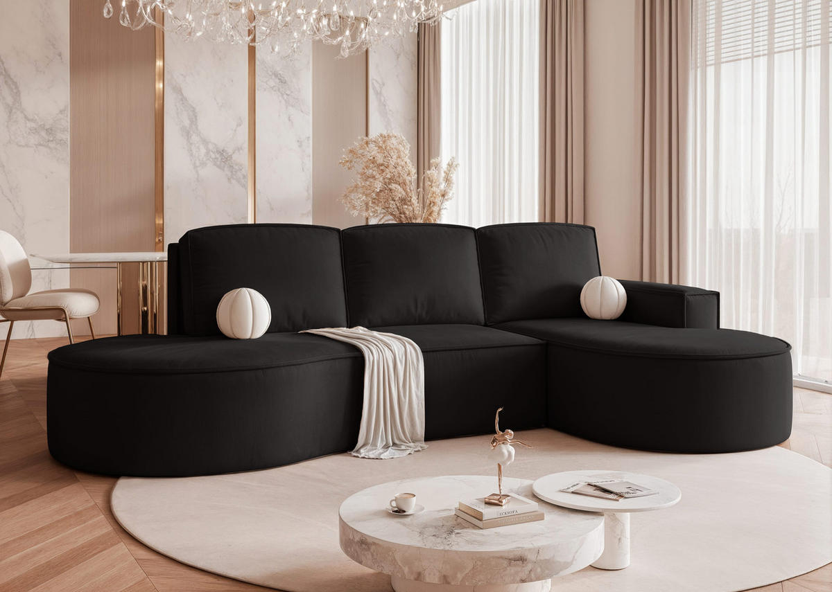 ECKSOFA SOFIA mit Schlaffunktion und Bettkasten Anthrazit - Anthrazit, Holzwerkstoff/Kunststoff (277/157cm) - Idohome