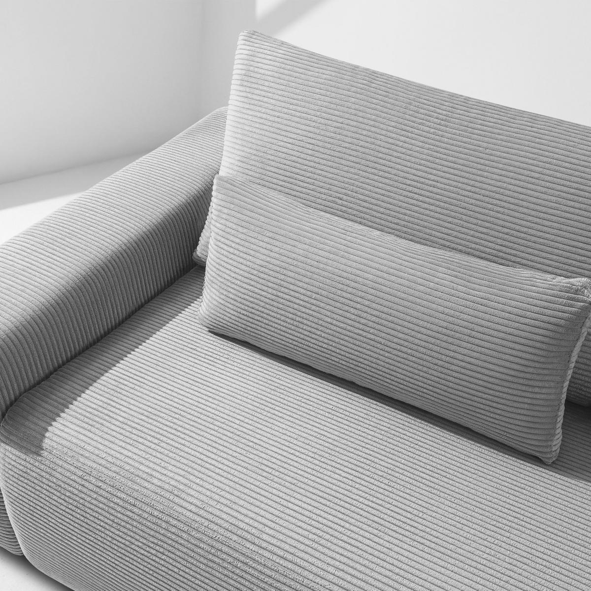 3-SITZER SCHLAFSOFA MOLLIS, Corduroy, Hellgrau - Hellgrau, Holz/Holzwerkstoff (250/93/108cm) - KONSIMO®