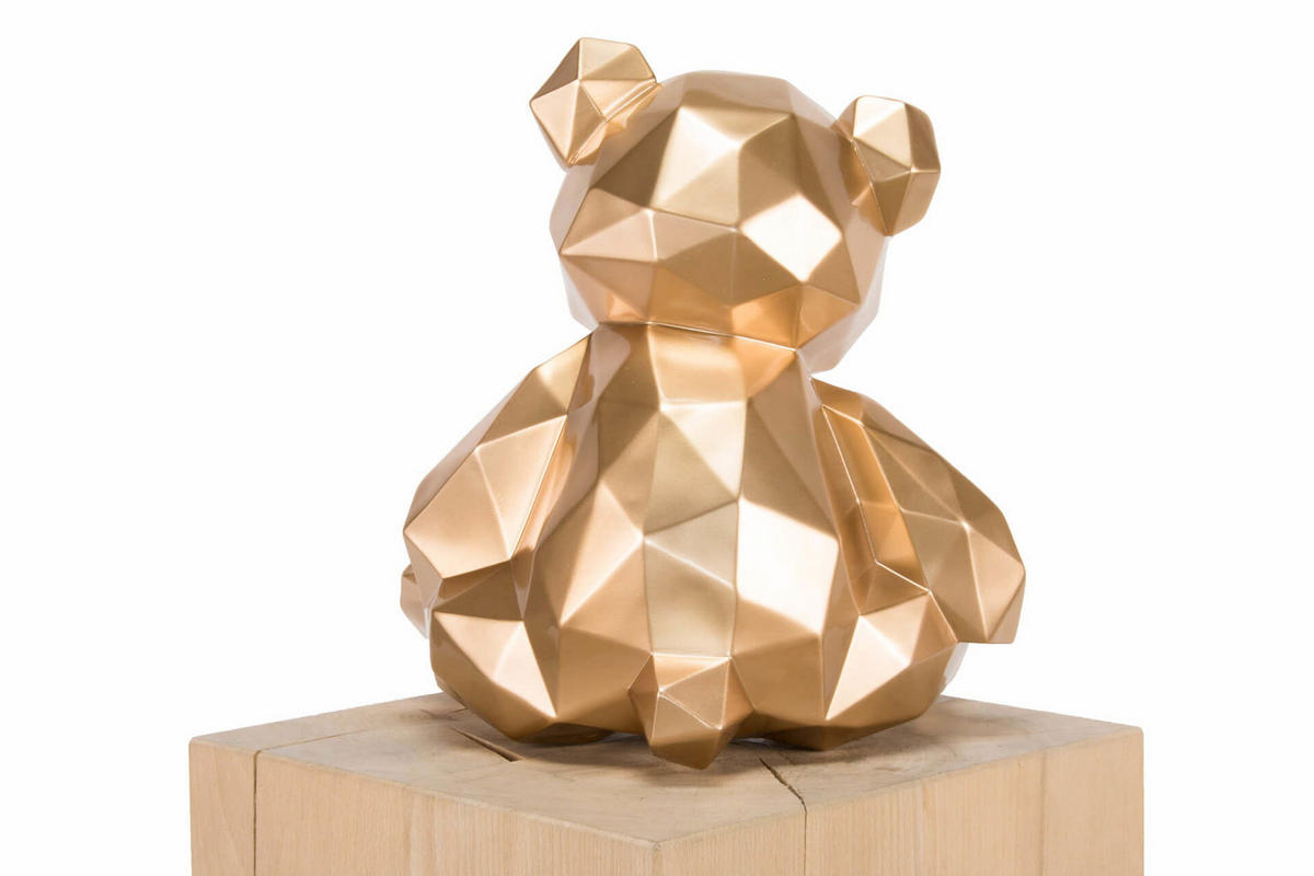 SKULPTUR Gold 30/28 cm - Goldfarben, Stein (2.5/28/23cm) - KUNSTLOFT