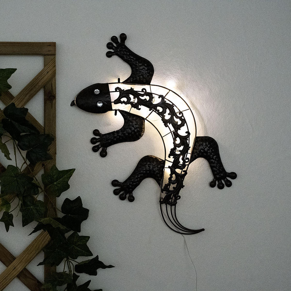 LED AUSSENLEUCHTE Gecko Bronzefarben - Bronzefarben, Metall (5/50/25cm) - Globo Lighting
